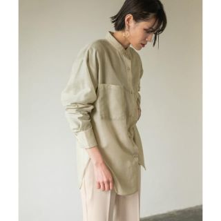 ローリーズファーム(LOWRYS FARM)のLOWRYSFARM シルキーシアーロングシャツ ミント(シャツ/ブラウス(長袖/七分))