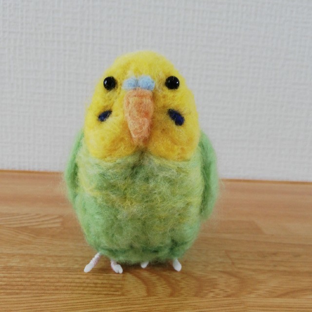 羊毛フェルト　鳥　インコ　セキセイインコ　ハンドメイド