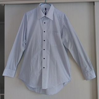 ワイシャツ　41-84 メンズ　水色縦ストライプ　長袖(シャツ)