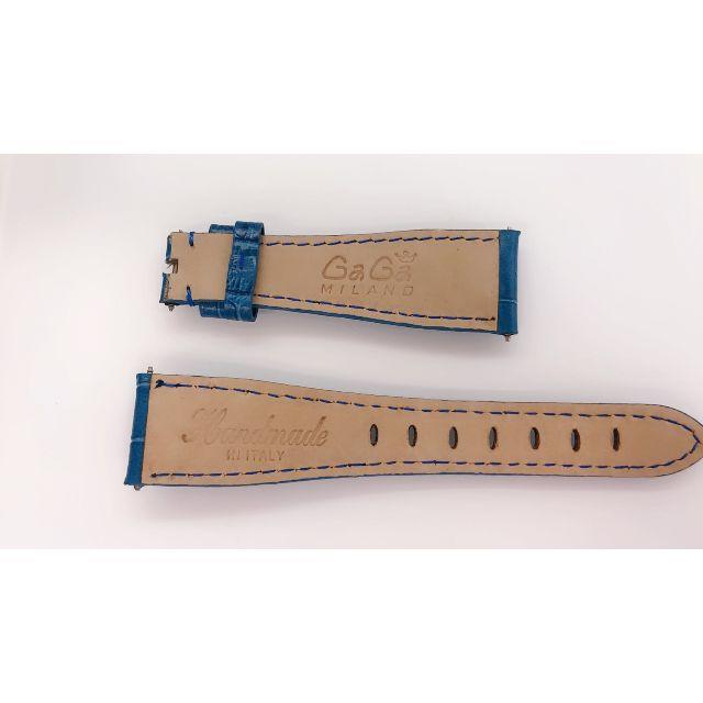 GaGa MILANO(ガガミラノ)の新品　GaGa MILANO ガガミラノバンド　ベルト　４０ミリ用レザーベルト青 メンズの時計(レザーベルト)の商品写真