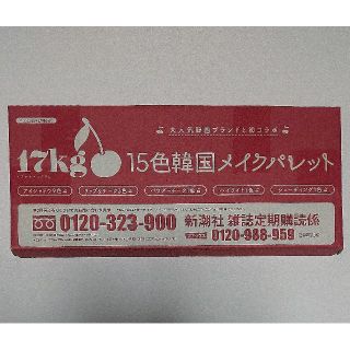 ニコラ 2020 2月号 付録 17kg 15色 コスメ メイク パレット(その他)