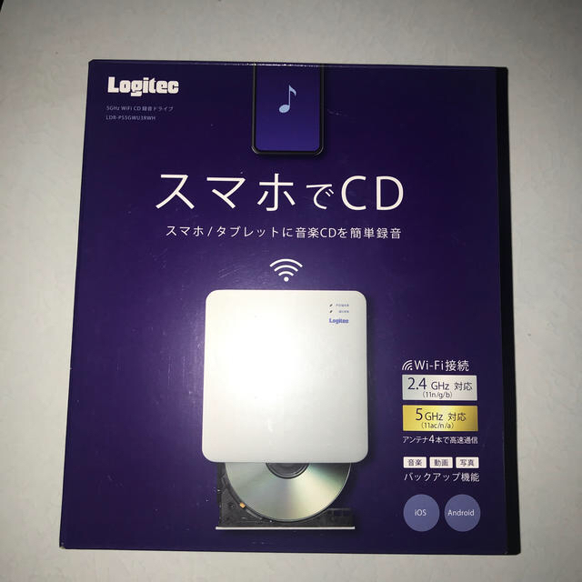 ELECOM(エレコム)のLogitec スマホでCD WiFi接続 スマホ/家電/カメラのオーディオ機器(その他)の商品写真