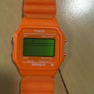 タイメックス(TIMEX)のTIMEX タイメックス INDIGLO オレンジ(腕時計)