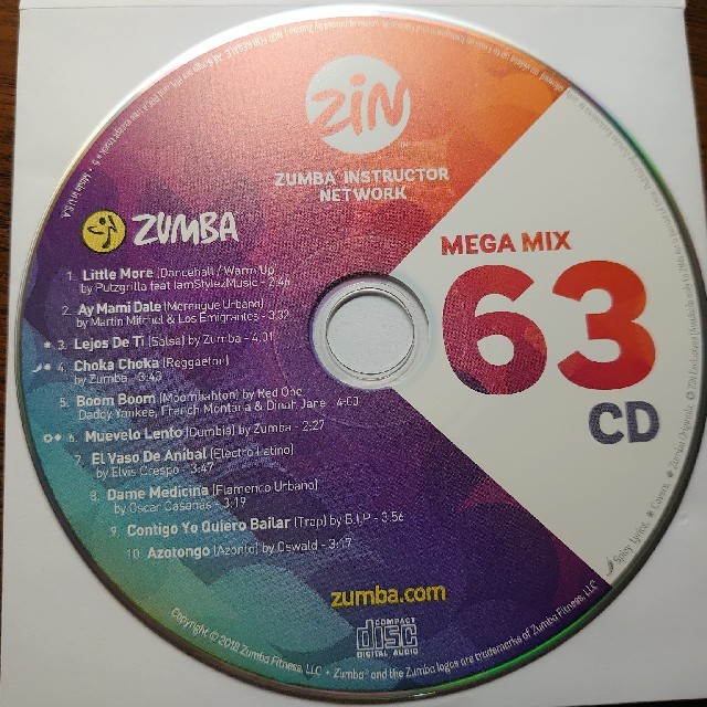 Zumba(ズンバ)のzumbaCD63 エンタメ/ホビーのCD(クラブ/ダンス)の商品写真