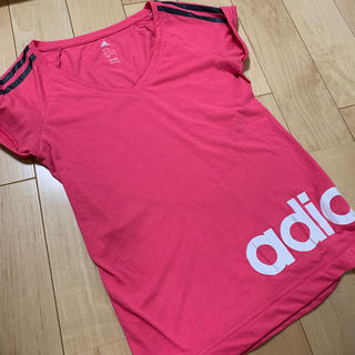 アディダス(adidas)のアディダス　TシャツレディースＬ ピンク(Tシャツ(半袖/袖なし))