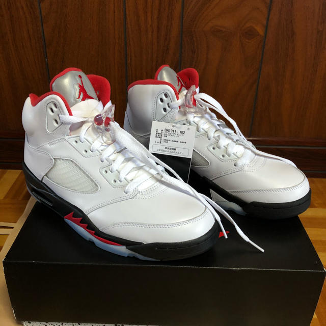 NIKE JORDAN 5 FIRE RED 26cmスニーカー