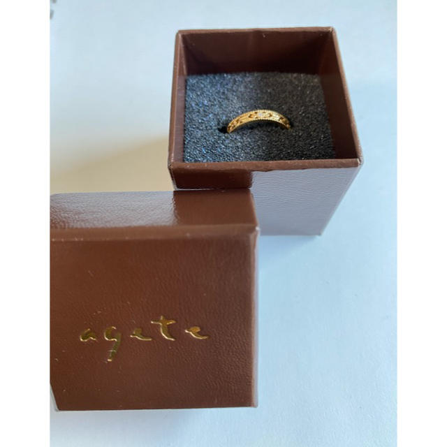 agete(アガット)のアガット　ダイヤ透かしリング　7号±1号　箱、保証書付き レディースのアクセサリー(リング(指輪))の商品写真
