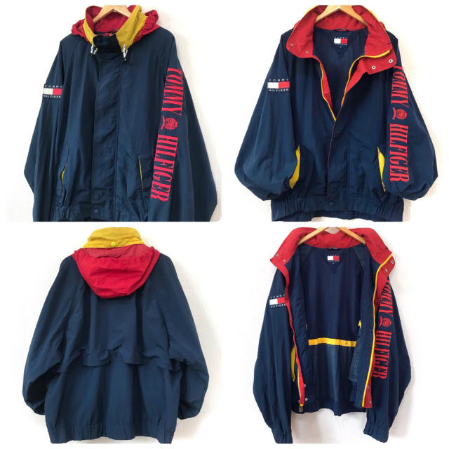 TOMMY HILFIGER(トミーヒルフィガー)の上美品 ビッグサイズ ☆ 90s トミーヒルフィガー セーリング ジャケット 紺 メンズのジャケット/アウター(ナイロンジャケット)の商品写真