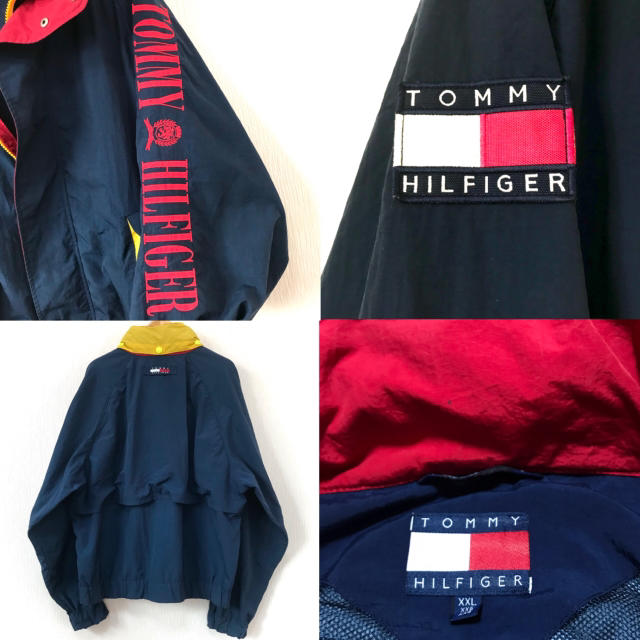 TOMMY HILFIGER(トミーヒルフィガー)の上美品 ビッグサイズ ☆ 90s トミーヒルフィガー セーリング ジャケット 紺 メンズのジャケット/アウター(ナイロンジャケット)の商品写真