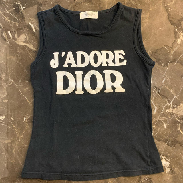 J'ADORE DIOR ロゴ　ブラック　タンクトップ