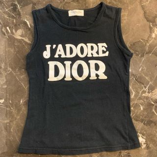 クリスチャンディオール(Christian Dior)のJ'ADORE DIOR ロゴ　ブラック　タンクトップ(タンクトップ)