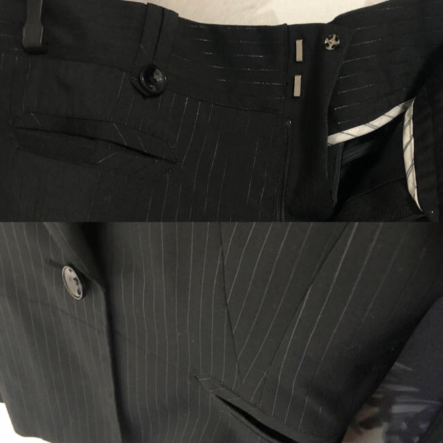 THE SUIT COMPANY(スーツカンパニー)のスーツ上下 シャドーストライプ 黒 レディースのフォーマル/ドレス(スーツ)の商品写真
