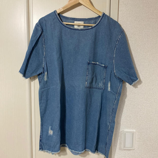 ZARA(ザラ)のZARA ダメージデニムTシャツ メンズのトップス(Tシャツ/カットソー(半袖/袖なし))の商品写真