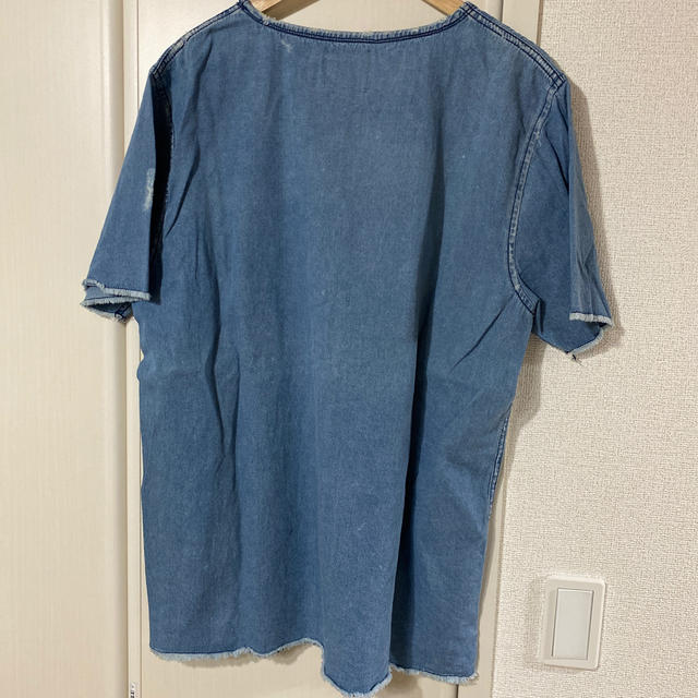 ZARA(ザラ)のZARA ダメージデニムTシャツ メンズのトップス(Tシャツ/カットソー(半袖/袖なし))の商品写真