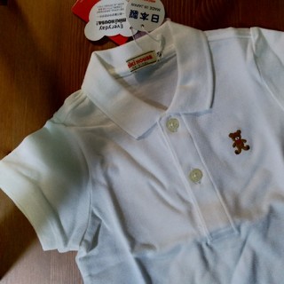 ミキハウス(mikihouse)の新品◆ミキハウス　ポロシャツ　半袖　90 ホワイト(Tシャツ/カットソー)