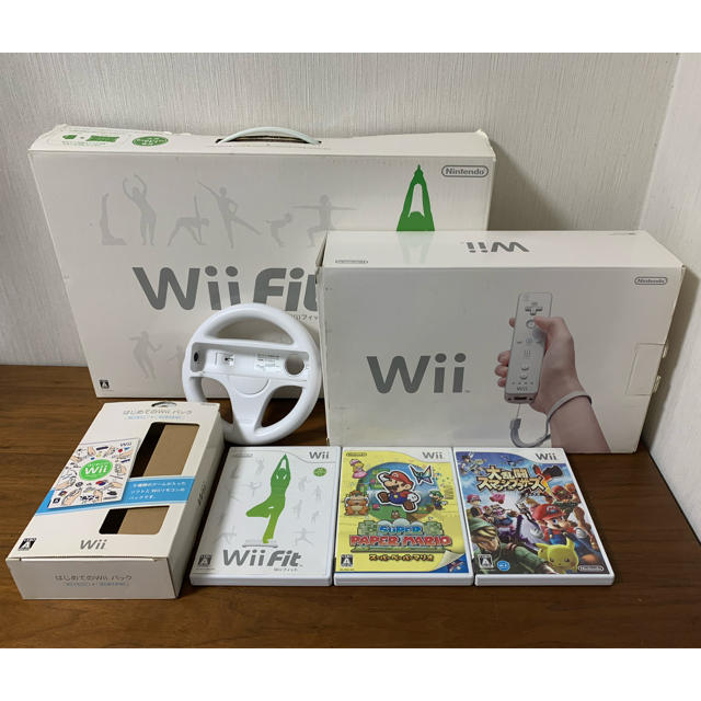 【すぐに遊べる！】Wii本体＋WiiFit＋ソフト5本