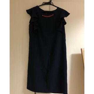 ザラ(ZARA)のZARAネイビーのワンピース(ひざ丈ワンピース)