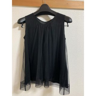 アナイ(ANAYI)のANAYI ノースリーブ　チュールトップス(新品タグ付き未使用)(カットソー(半袖/袖なし))