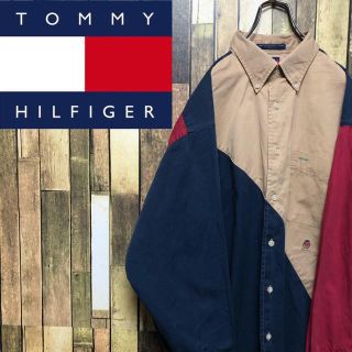 トミーヒルフィガー(TOMMY HILFIGER)の【超激レア】トミーヒルフィガー☆オールド刺繍ロゴクレイジーパターンシャツ 90s(シャツ)