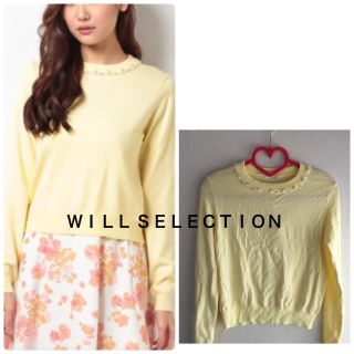 ウィルセレクション(WILLSELECTION)の新品♡ビジューニット イエロー(ニット/セーター)