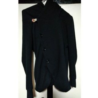 レアセル(rehacer)のrehacer Cardigan フーデッド カーディガン パーカー 黒(パーカー)