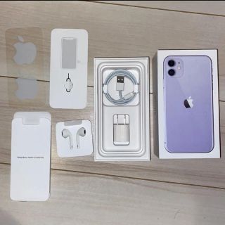 アップル(Apple)のiPhone11 パープル 箱+付属品(バッテリー/充電器)