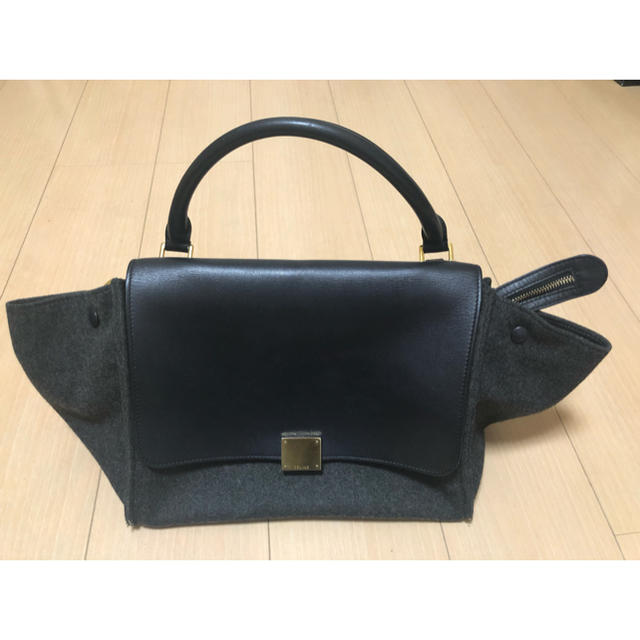 CEFINE(セフィーヌ)のCELINE セリーヌ　トラペーズ　黒×グレー レディースのバッグ(ハンドバッグ)の商品写真