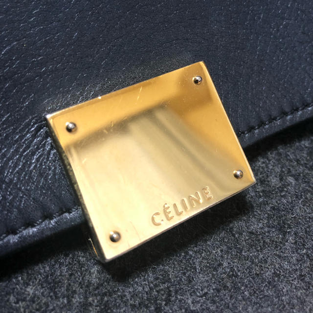 CEFINE(セフィーヌ)のCELINE セリーヌ　トラペーズ　黒×グレー レディースのバッグ(ハンドバッグ)の商品写真