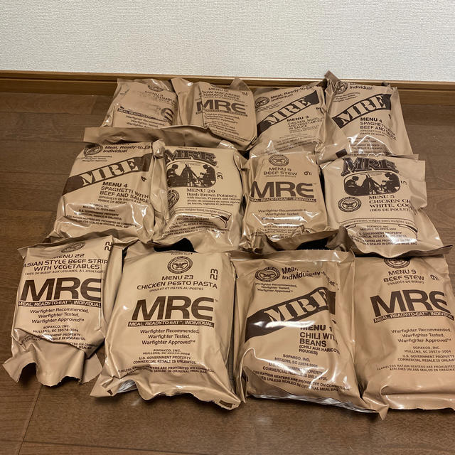 好評在庫 米軍 MRE レーション 12 個セット 2019年 2020年 送料無料の ...