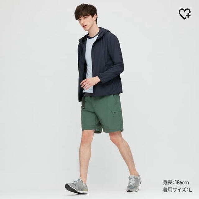 UNIQLO(ユニクロ)のナイロンアクティブショートパンツ　Green Lサイズ メンズのパンツ(ショートパンツ)の商品写真