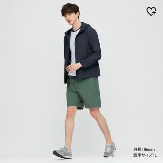 ユニクロ(UNIQLO)のナイロンアクティブショートパンツ　Green Lサイズ(ショートパンツ)