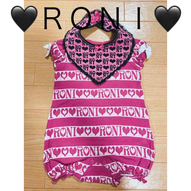 RONI(ロニィ)のRONI ロニィ★半袖ロンパース＆スタイ★80 キッズ/ベビー/マタニティのベビー服(~85cm)(ロンパース)の商品写真