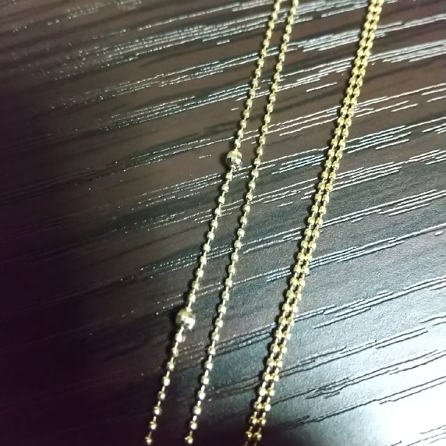 agete k10 ロングネックレス ボールチェーン スライドアジャスター