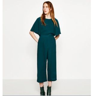 ザラ(ZARA)のZARA クロップドレイヤードオールインワン  xs(オールインワン)