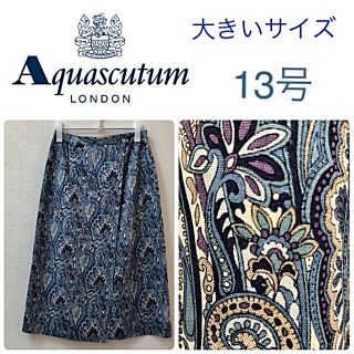 アクアスキュータム(AQUA SCUTUM)の☆アクアスキュータム☆大きいサイズ/13号 ペイズリー柄ロング・ミモレ丈スカート(ロングスカート)