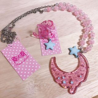 アンジェリックプリティー(Angelic Pretty)のMelty Moon ネックレス　リング　ピンク　新品(ネックレス)