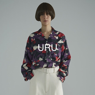 名品！【URU】ウル ペイント オープンカラーシャツ サイズ1 16SS