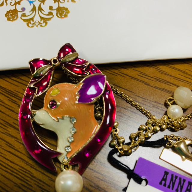 ANNA SUI アナスイ ダルメシアン 犬 ネックレス レア ブローチ
