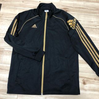 アディダス(adidas)のアディダス　ジャージ　上着のみ　サイズ160 黒×金(ジャケット/上着)