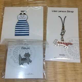 リサラーソン(Lisa Larson)のリサラーソン ストラップ ブローチ ピンズ ３点セット(2600円相当品）(ブローチ/コサージュ)