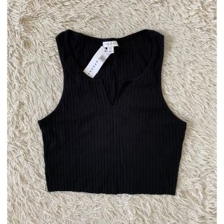 トップショップ(TOPSHOP)の新品タグ付 TOPSHOP トップショップ タンクトップ ブラック(Tシャツ(半袖/袖なし))