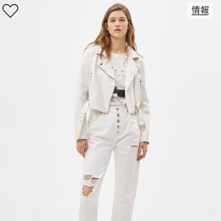 ベルシュカ(Bershka)のベルシュカ　ホワイト　ライダースジャケット(ライダースジャケット)