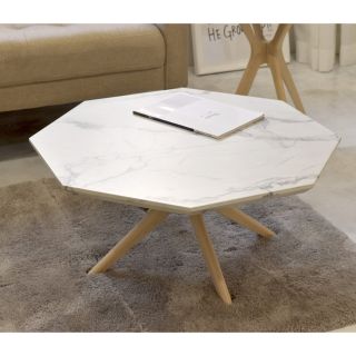 再入荷！！【送料無料】Marble Center Table 75 / WH(ローテーブル)