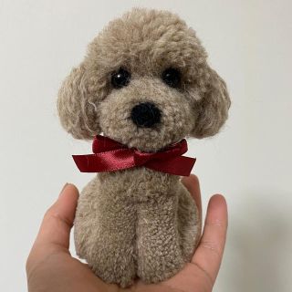 動物ぽんぽん　トイプードル　くすんだベージュ(その他)