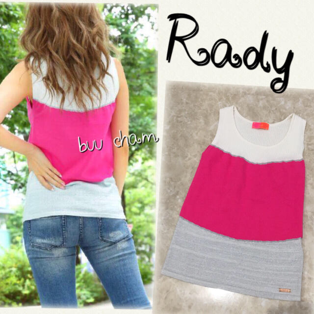 Rady(レディー)のRady♡ラメラインボーダーニットタンク レディースのトップス(タンクトップ)の商品写真