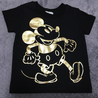 ディズニー(Disney)のレア？新品ミッキーマウスゴールドTシャツ半袖男の子女の子ディズニー保育園幼稚園(Ｔシャツ)