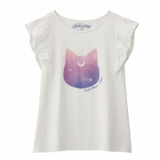 セーラームーン(セーラームーン)の完売品！大型店限定GU セーラームーン Tシャツ☆ルナ☆Mサイズ(Tシャツ(半袖/袖なし))