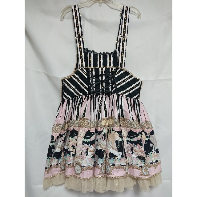 Angelic Pretty(アンジェリックプリティー)のAngelicPretty Day Dream Carnivalサロペット黒新品 レディースのパンツ(サロペット/オーバーオール)の商品写真