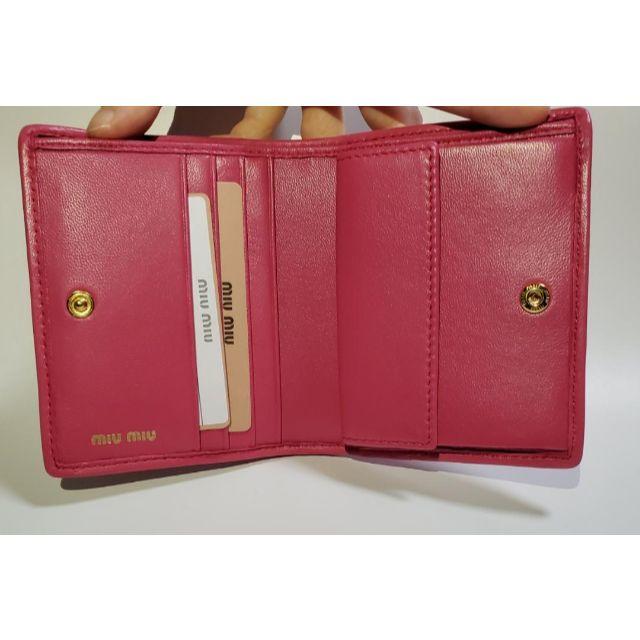 新品未使用◆miumiu 二つ折コンパクト財布 MAGENTA レディースのファッション小物(財布)の商品写真