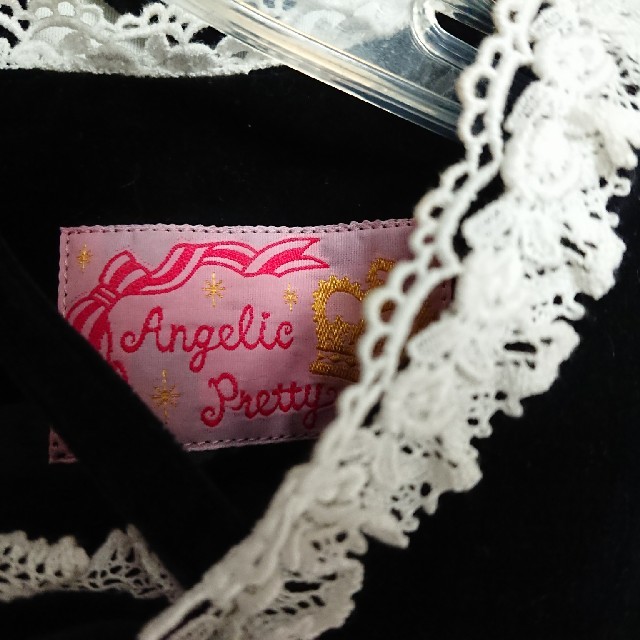 Angelic Pretty(アンジェリックプリティー)のAngelic Prettyはしごレースワンピース黒 レディースのワンピース(ひざ丈ワンピース)の商品写真